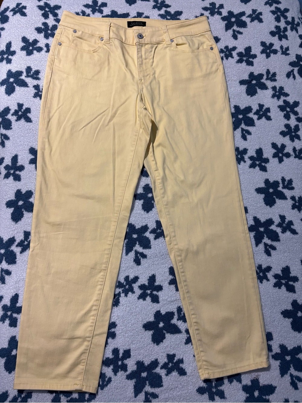 Talbots Flawless Five-Pocket Boyfriend Pants Yellow Size 10
